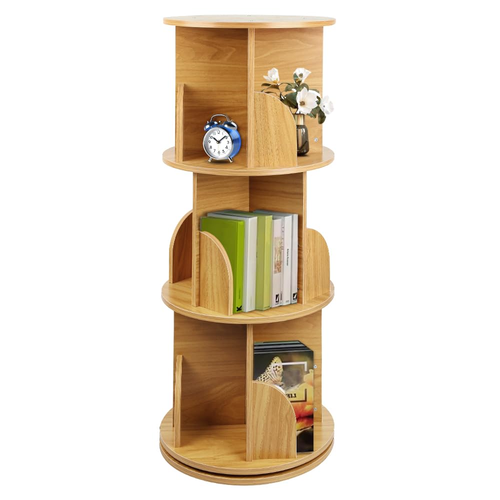 Bücherregal für Kinder, drehbares Regal mit 3 Ebenen für Bücher und Spielzeug, Bücherregal für Kinde