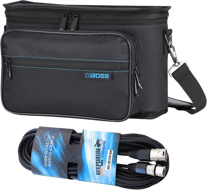 BOSS CB-VE22 Tasche für Effektgerät Vocal-Performer VE-22 / VE-20 + keepdrum XLR-Kabel 6m