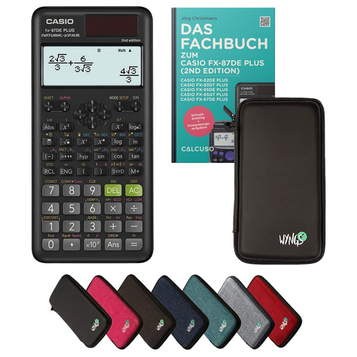 CALCUSO Standardpaket: Casio FX-87DE Plus 2 technisch-wissenschaftlicher Taschenrechner + WYNGS Schu