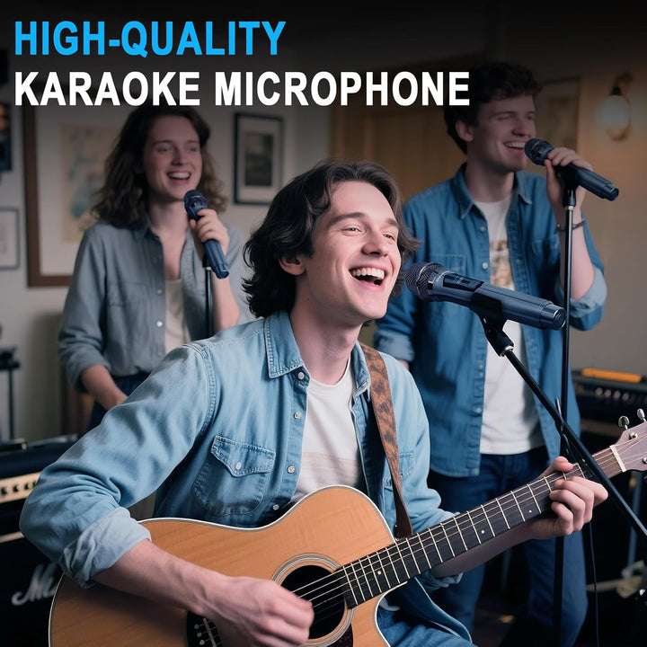Depusheng Drahtlose Mikrofone, Dual-Karaoke-Mikrofonsystem, Microfonos Inalambricos mit wiederauflad