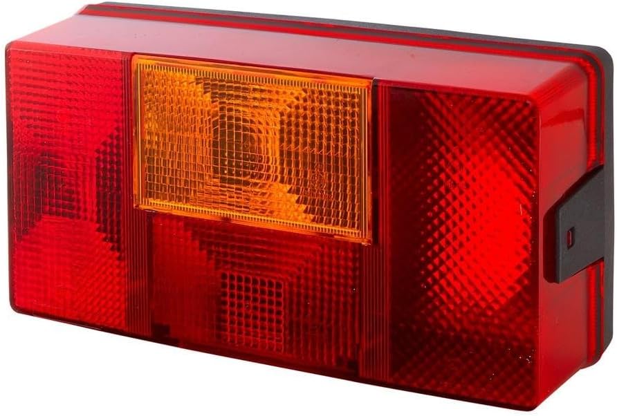 HELLA - Heckleuchte - Glühlampe - 12/24V - Anbau - Lichtscheibenfarbe: rot/gelb - Stecker: Flachstec