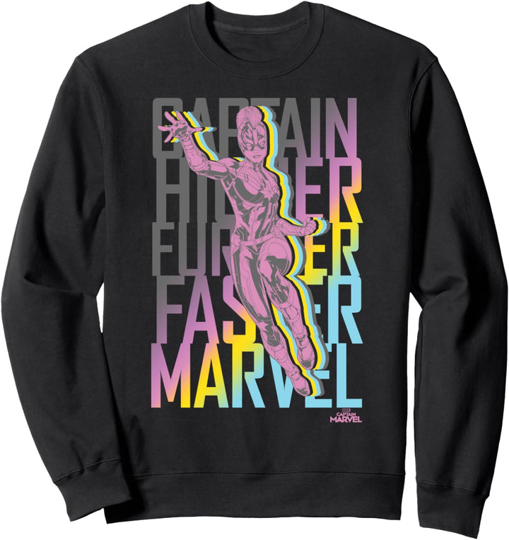 Captain Marvel Higher Further Faster In Flight Gradient Sweatshirt
