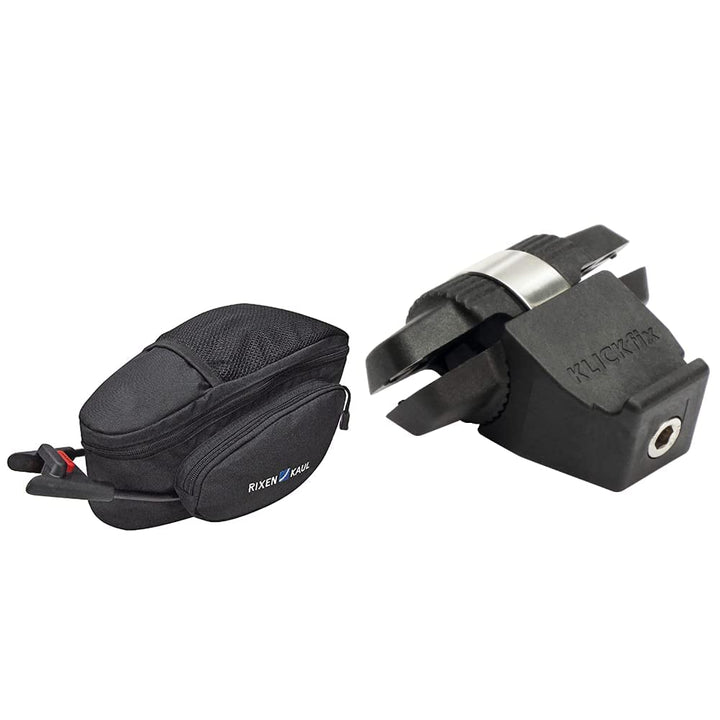 KLICKFix Unisex-Adult Contour Magnum SA Satteltasche, Schwarz, One Size Bundle mit Satteladapter, Bu