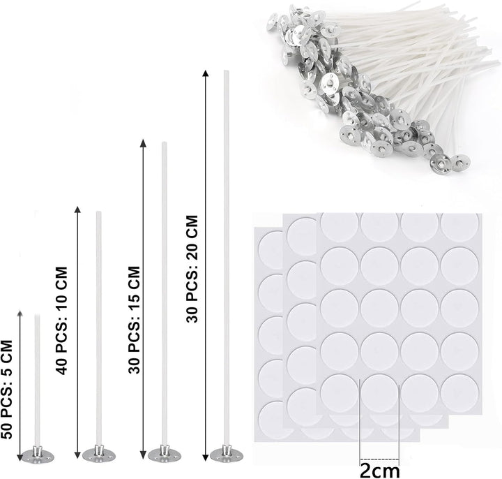 BINJCE Kerzen Selber Machen Set, Kerzenherstellung Kit, Wachsschmelztopf und 150 kerzendochte für ke