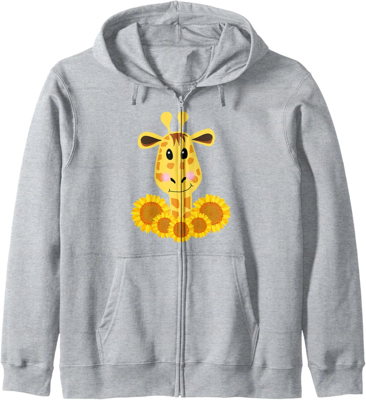 Giraffe Lovers Sonnenblume, niedliche Giraffe Kapuzenjacke