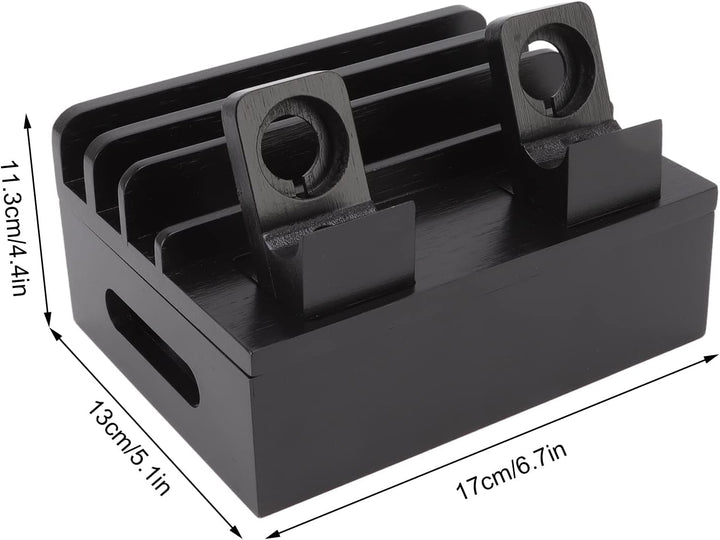 TOPINCN Ladestation 5-Port Ladegerät, Bambus Ladestation Multifunktions Ladestation für Telefone Tab