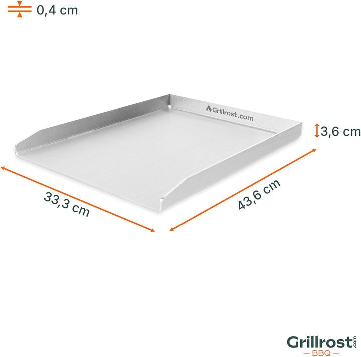 Edelstahl Grillplatte - Plancha 43,5 x 33cm - für Broil King Baron 43.5x33cm - Broil King Baron, 43.
