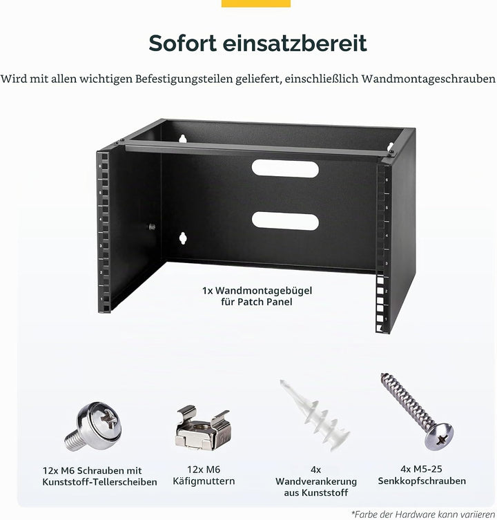 StarTech.com 6HE Netzwerkschrank 19 Zoll 6HE für Wandmontage - 14 Zoll tief - kleiner serverschrank/