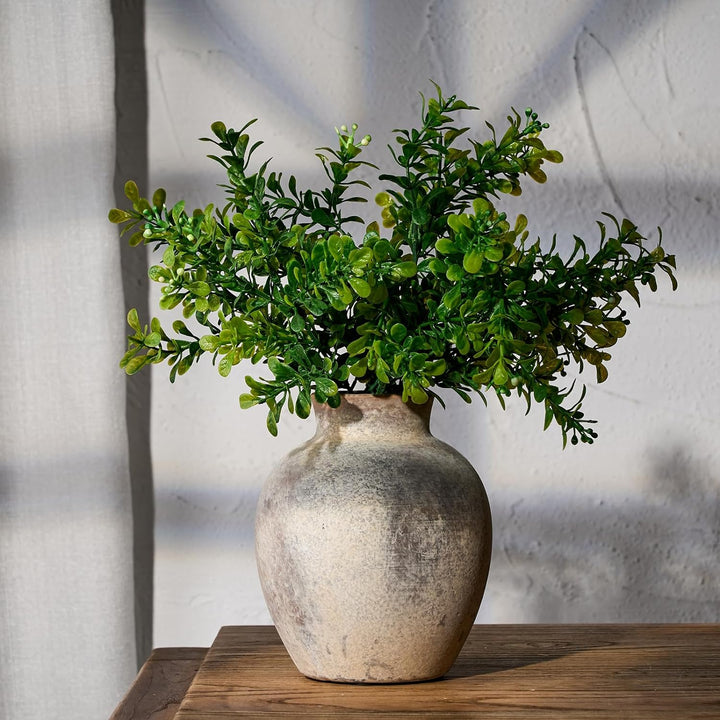 SIDUCAL Dekorative Blumenvase aus Keramik | 15,2 cm Keramik rustikale Bauernhausvase | Boho-Vase für