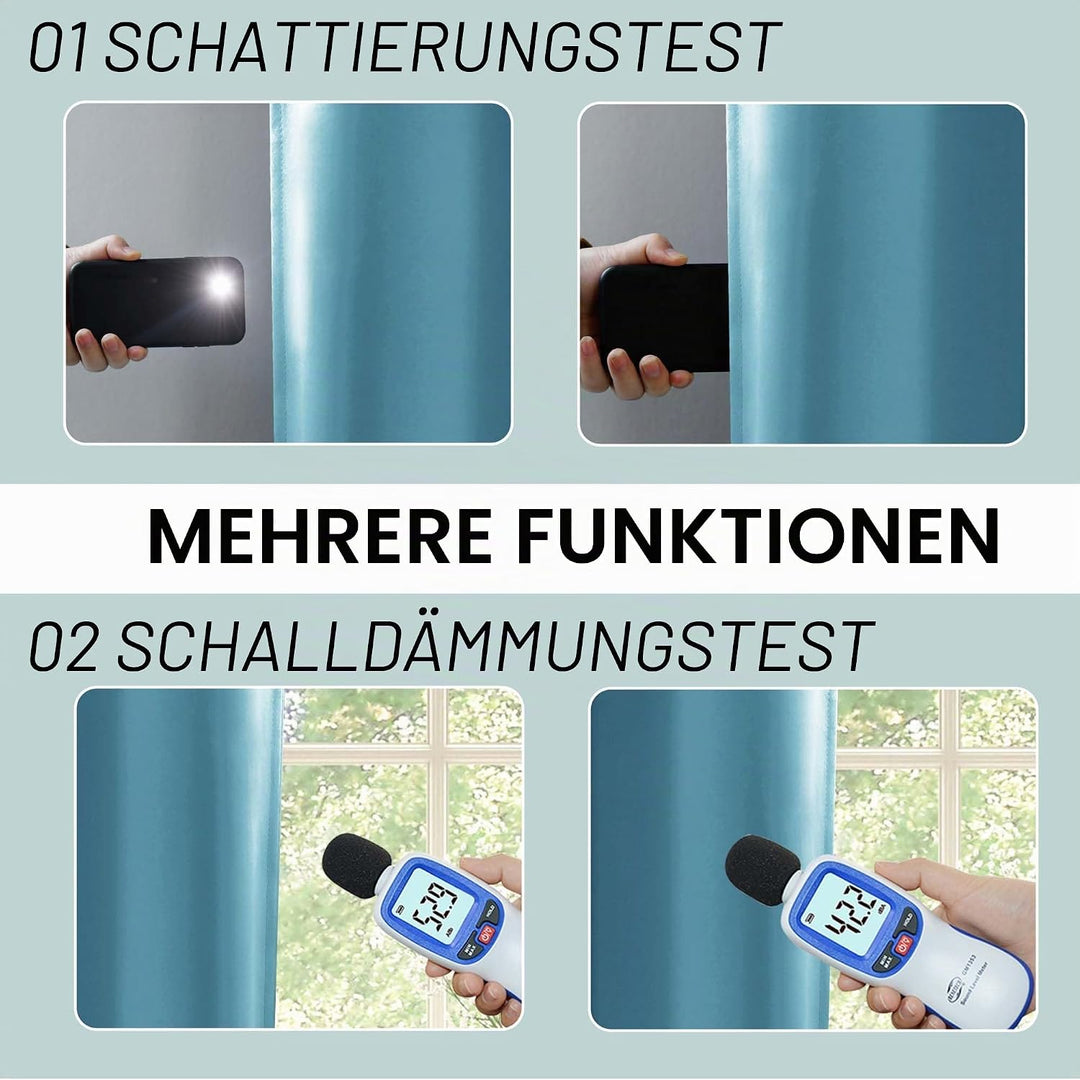 XWZO 100% Blickdicht Vorhänge, Doppellagige Dicker Verdunklungsvorhänge mit Ösen, Schallschutz Therm