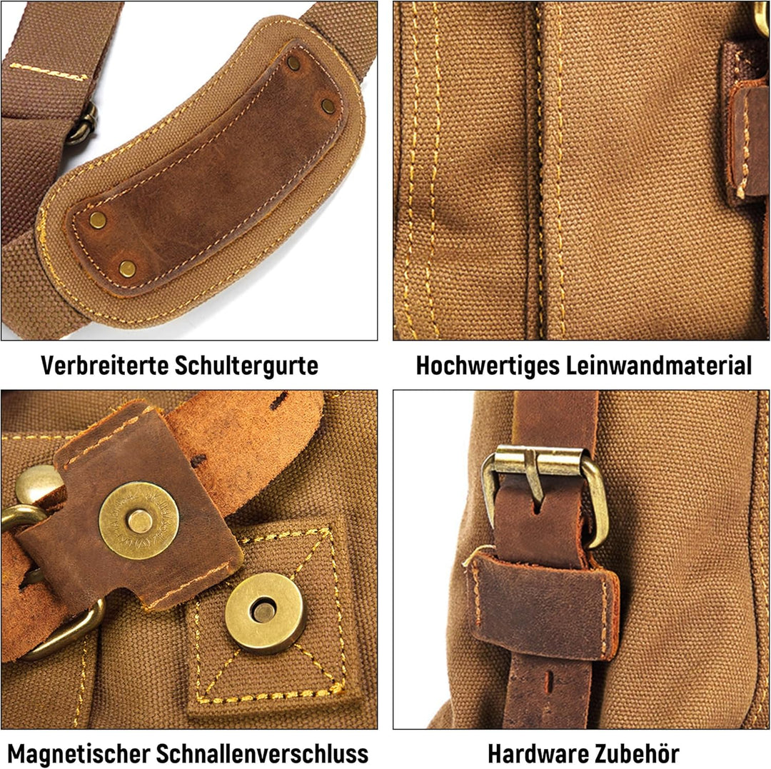 VARLIVOO Umhängetasche für Herren Schultertaschen 14" Zoll Laptoptaschen Messenger Bags Kuriertasche