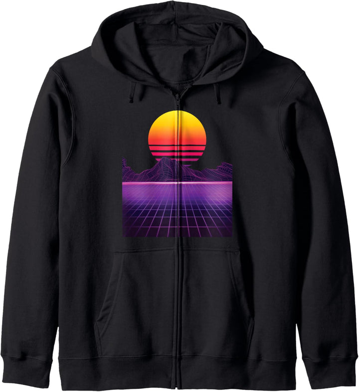 Outrun Synthwave Vaporwave Ästhetik 80er Jahre Retro Kapuzenjacke