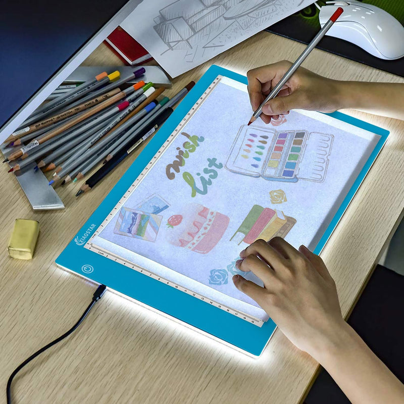 XIAOSTAR A4 Leuchttisch Led Licht Pad Copy Board Lichtplatten,mit einstellbarer Helligkeit,für Künst