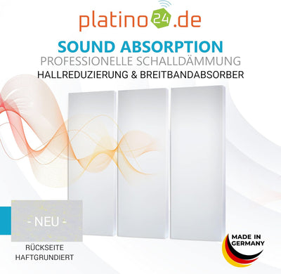 platino24 Schallabsorber aus Basotect G+, 3 Absorberelemente Rechteck 825x275x50mm, Verbesserung der