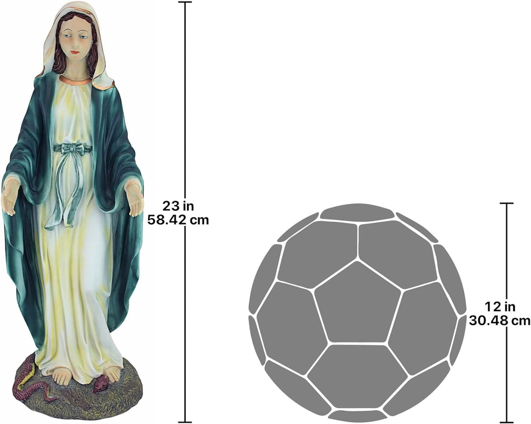 Design Toscano Jungfrau Maria, die Gottesmutter der Unbefleckten Empfängnis Religiöse Gartenstatue,
