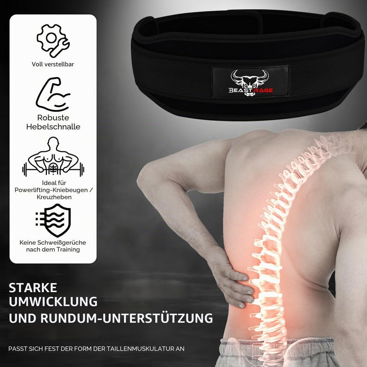 Gewichthebergürtel, Doppelkraft, gepolstert, 5,5 Neopren, für Rücken, Fitnessstudio, Bodybuilding, K