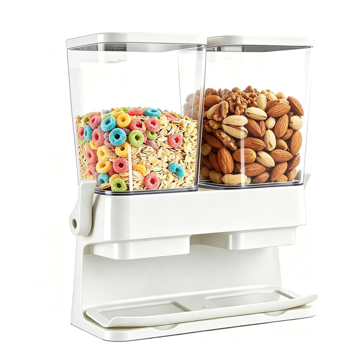 Müslispender 2er Pack, Doppelter 3-Liter Cornflakes Behälter, Cornflakes Spender für Trockenlebensmi