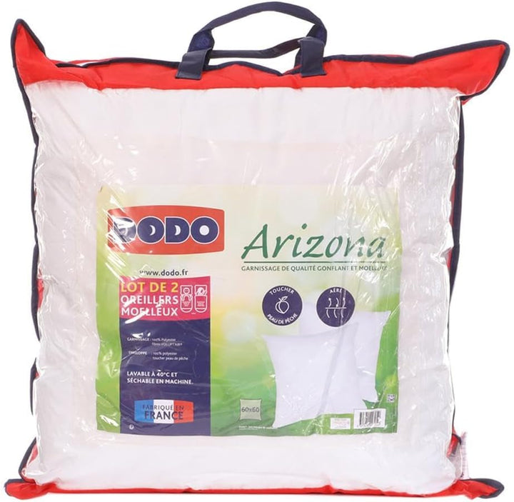 Dodo Set mit 2 Kissen, ultraweich, 60 x 60 cm, Flauschiger Komfort, 2 Kissen Arizona, Luftzirkulatio