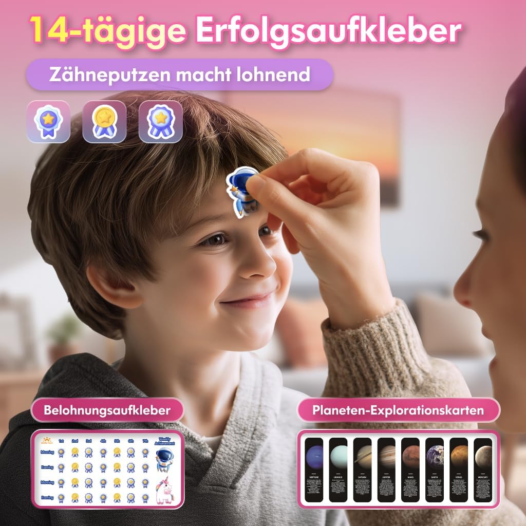 Zahnbürste Elektrisch Kinder ab 3-6-10-12 Jahre, Kinderzahnbürste Elektrisch mit Timer Gewohnheitsbi
