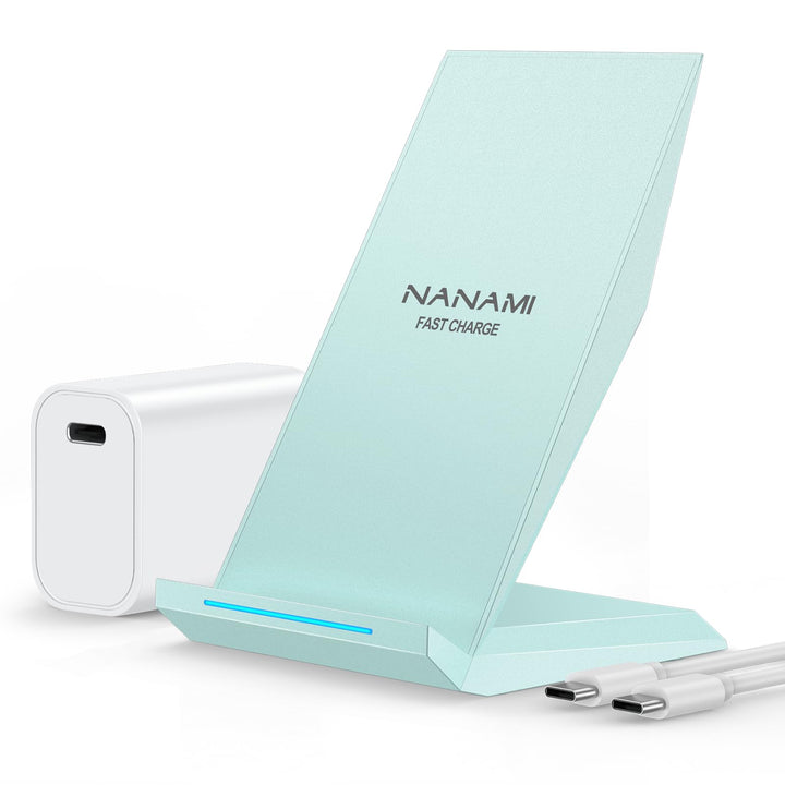 Fast Wireless Charger,NANAMI Qi kabelloses Ladegerät (mit USB C ladegerät 20W PD Adapter) für Apple