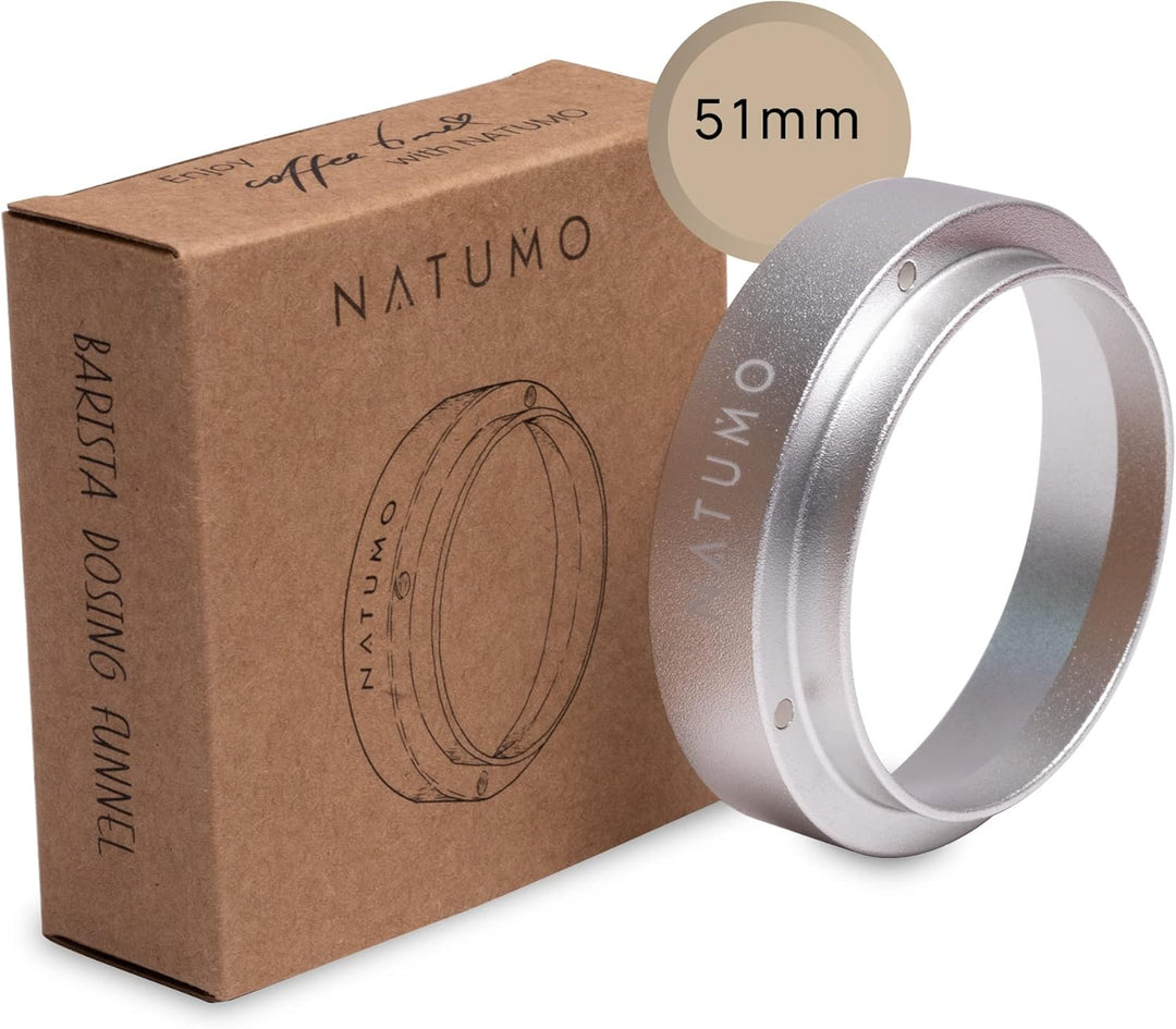 NATUMO – Siebträger Dosierring, Barista Zubehör, magnetischer Siebträger Trichter, Coffe Dosing Funn