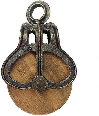 Design Toscano Vintage-Rad Bauernhofflaschenzug Industrielles Dekor, 25,5 cm Large, Large
