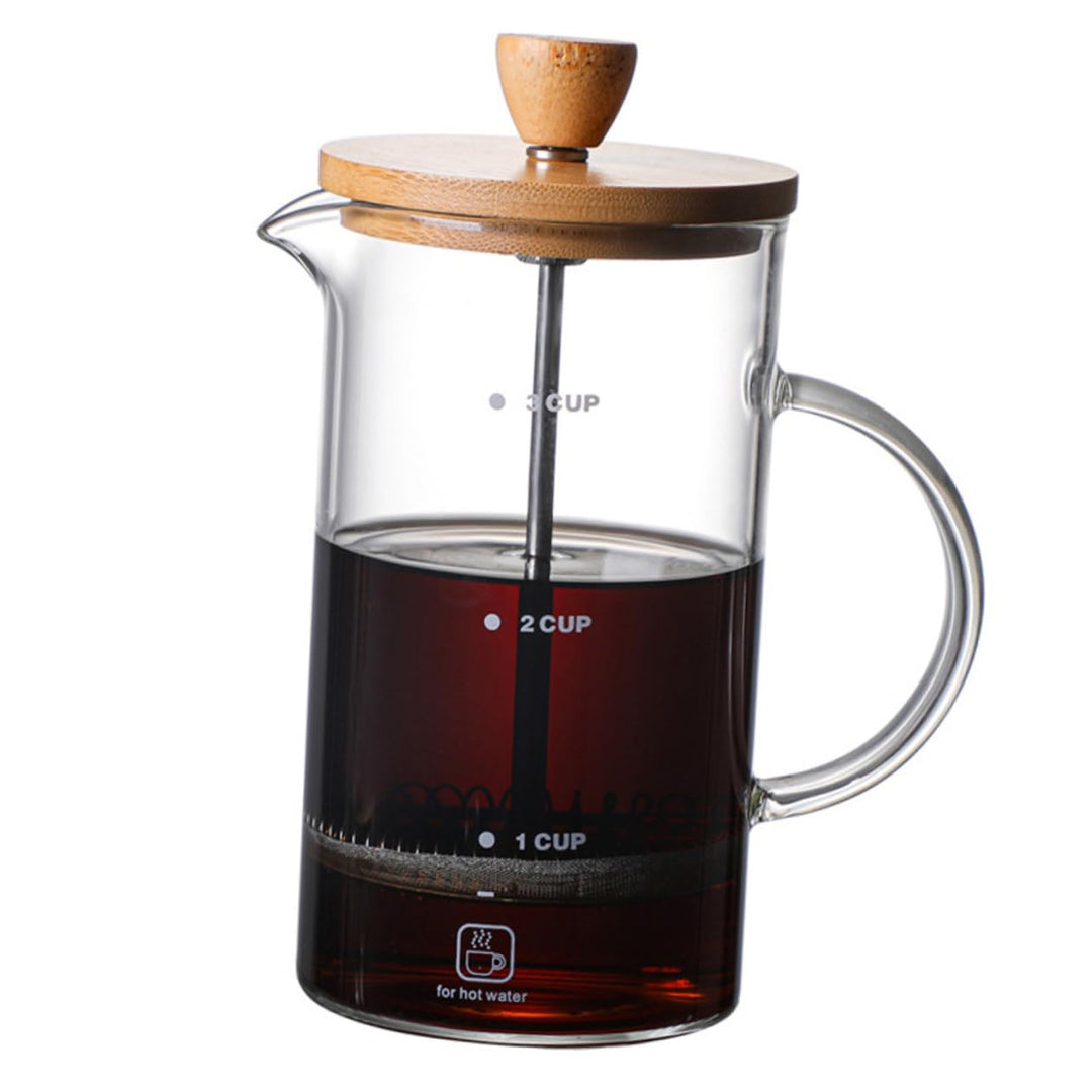 Alipis Kaffeeglas Pressekessel aus Hochborosilikat Glas mit Holzgriff Einfache Struktur und Kälte So