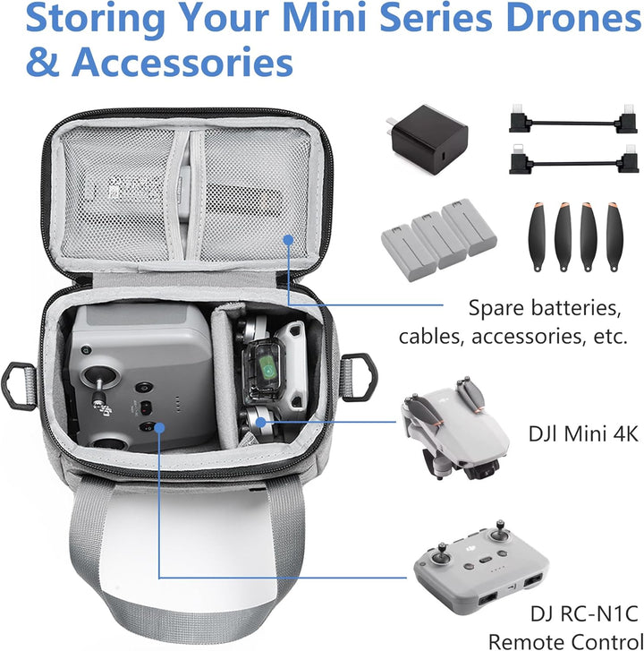 Linpr DJI Mini 4K/4/2 SE Aufbewahrungstasche, Tragbare Schultertasche für Drohnen- und Controller-Zu