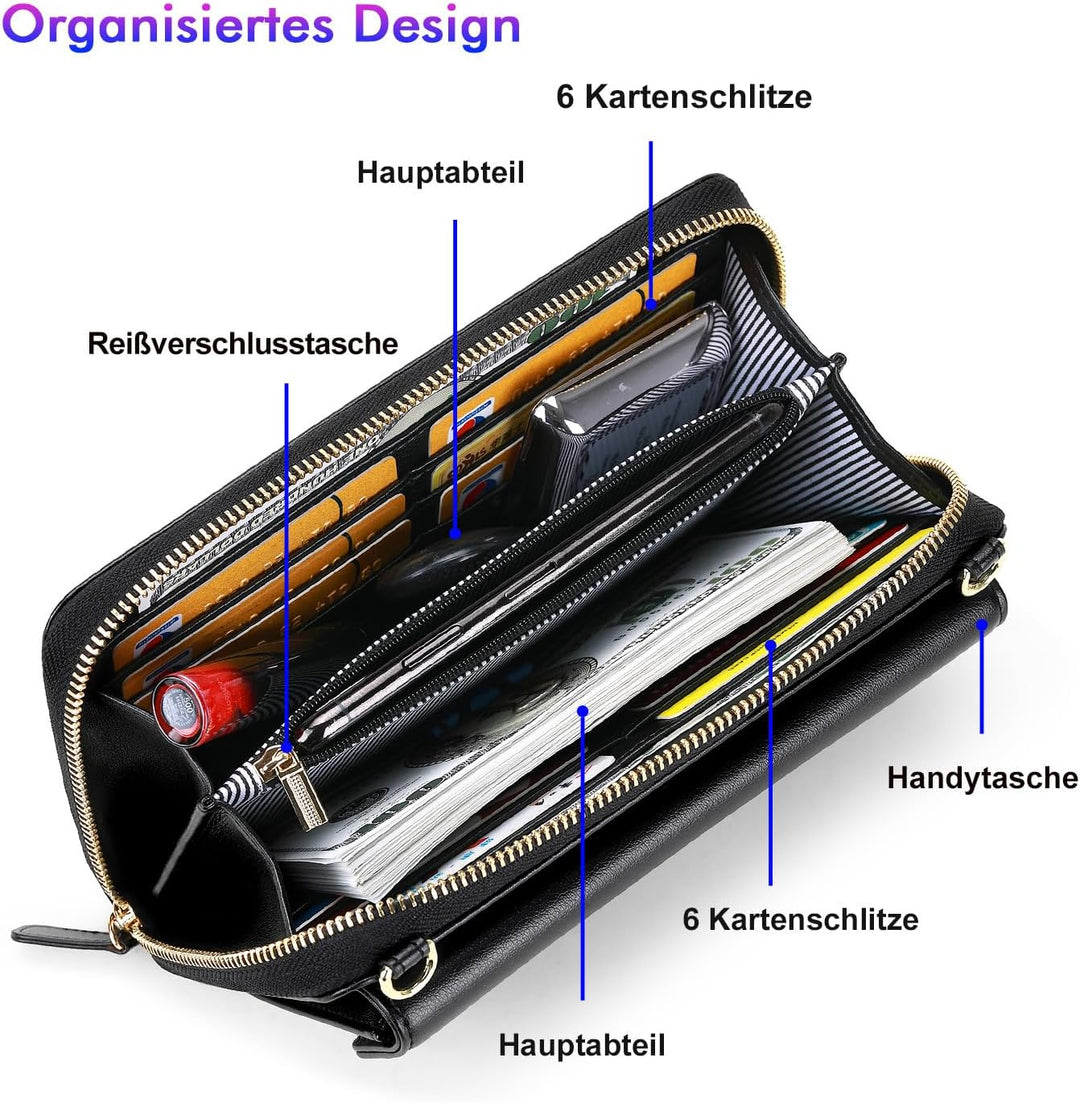 nuoku Crossbody Taschen für Frauen, Handgelenk Brieftaschen für Frauen, Clutch Geldbörsen für Frauen