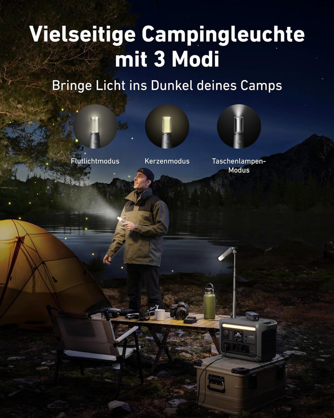 Anker SOLIX C800 Plus Tragbare Powerstation, 1200W (1600W Spitzenleistung) Solargenerator für Campin