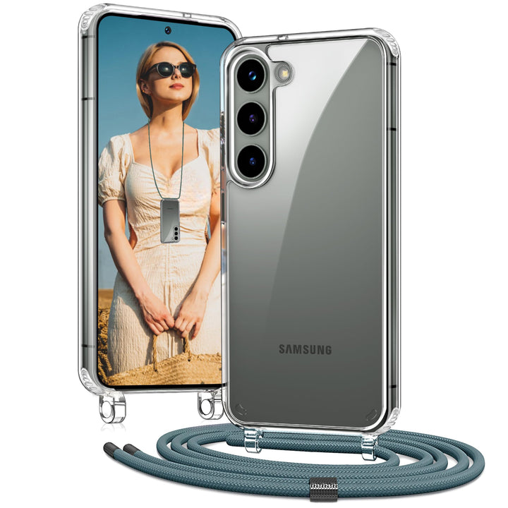 Handykette für Samsung Galaxy S25 6,2 Zoll Hülle mit Band - Necklace Handyhülle - Transparente Case