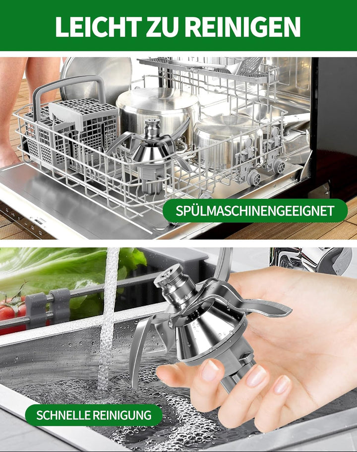 Messer für Vorwerk Thermomix TM31, Edelstahl Teigmesser & Mixmesser mit Dichtring, Küchenmaschine Er