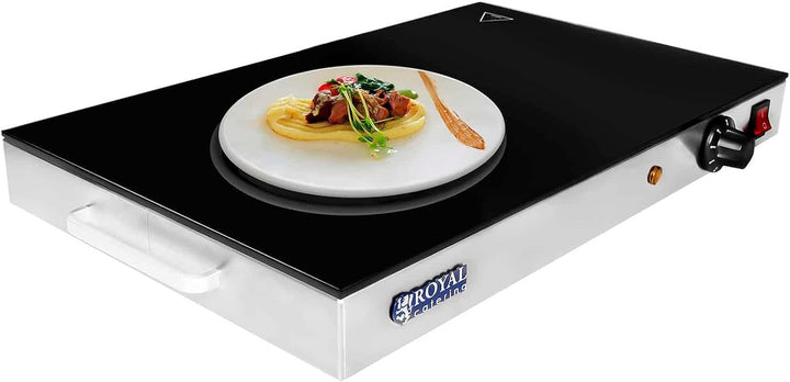 Royal Catering - RCHP-500G - Warmhalteplatte - 260 W - Glasoberfläche - 53,0 x 32,5 cm
