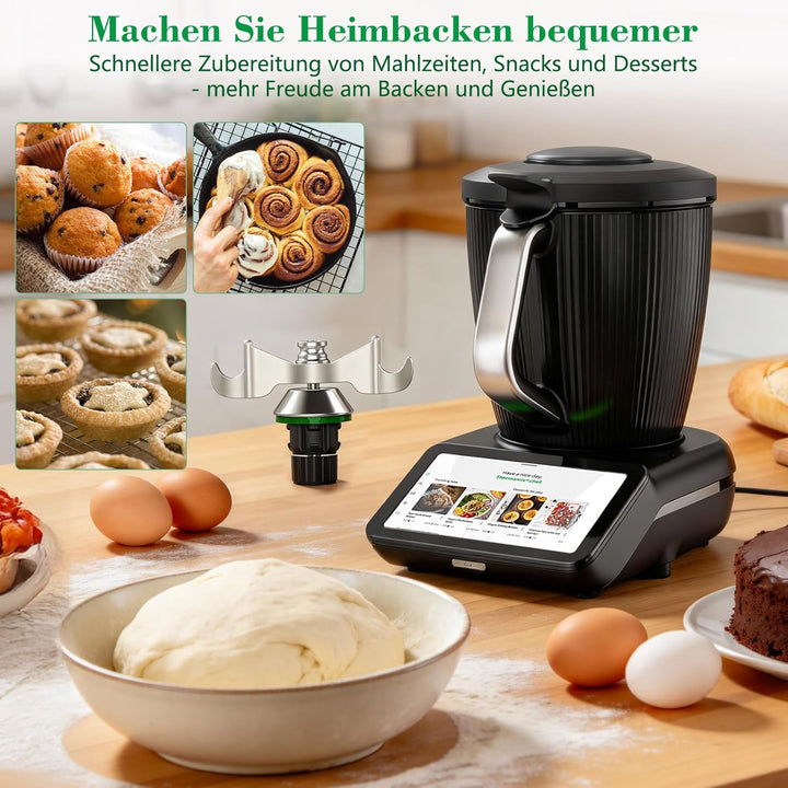 Teigmesser für Thermomix TM7 TM6 TM5, Mixmesser aus Edelstahl mit Dichtring für Vorwerk Thermomix TM