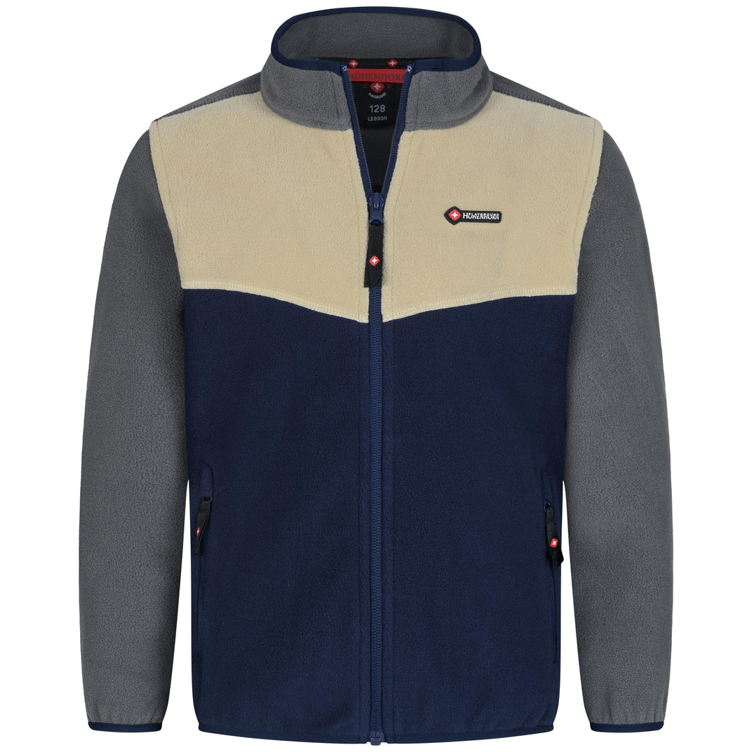 Höhenhorn Leggon Kinder Fleece Jacke Jungen Mädchen Full Zip Outdoor Freizeit 176 Beige/Grau/Blau, 1