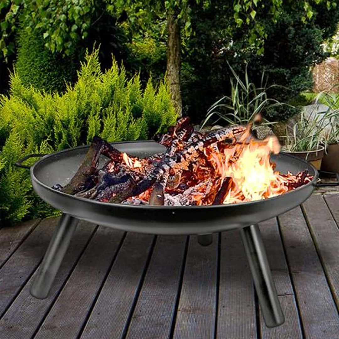 Feuerkorb 59 cm Runde Feuerschale Metall Outdoor Feuerstelle Gartenfeuer