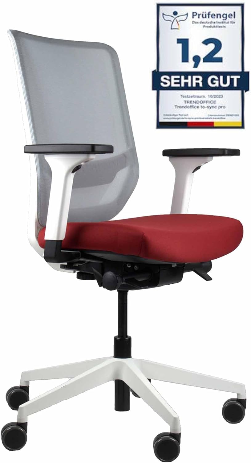 Trendoffice to-sync pro, ergonomischer Bürostuhl, mit Armlehnen, modernes Design, Homeoffice, umwelt