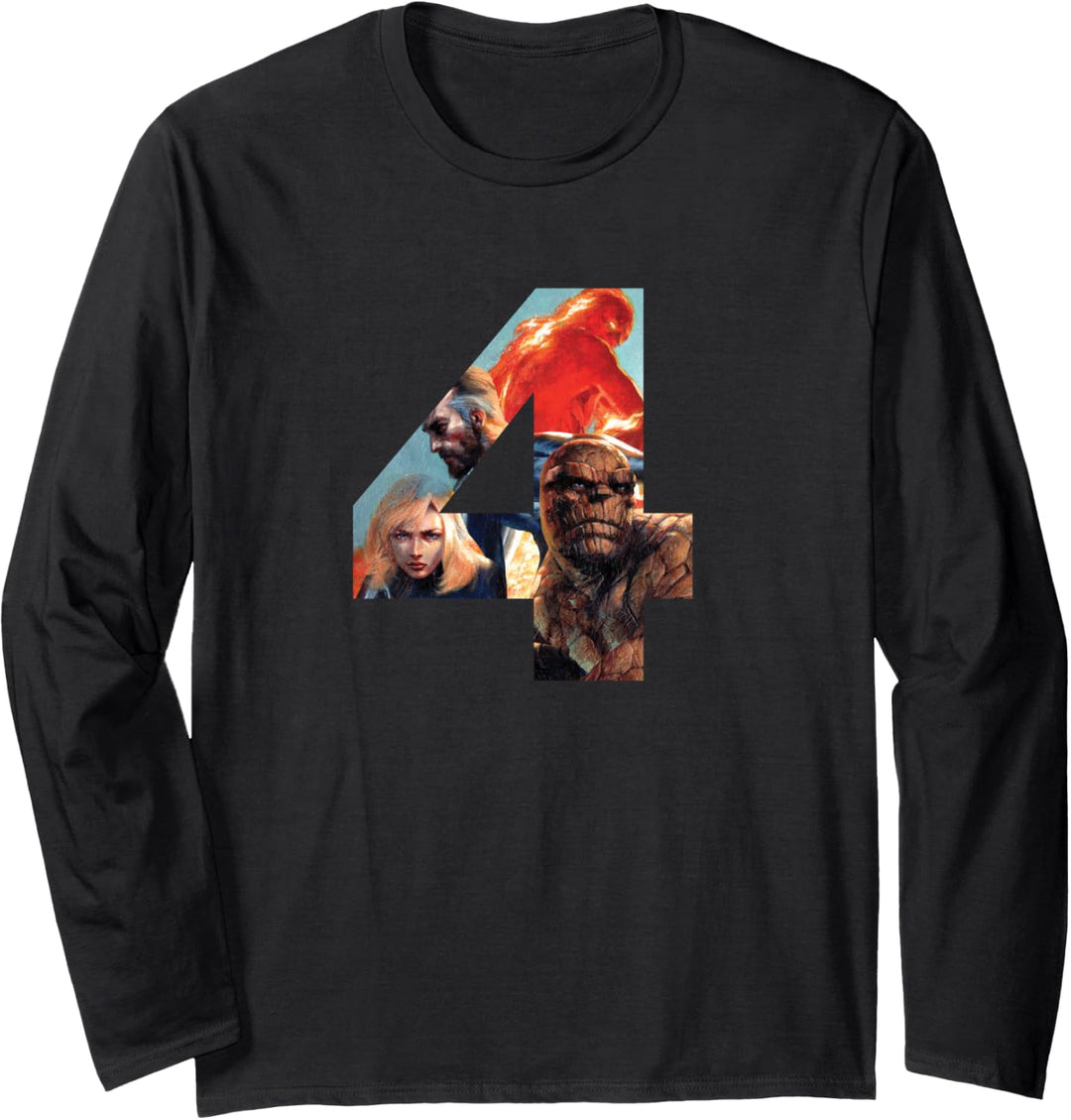 Marvel Fantastic Four 4 Super Hero Team Langarmshirt