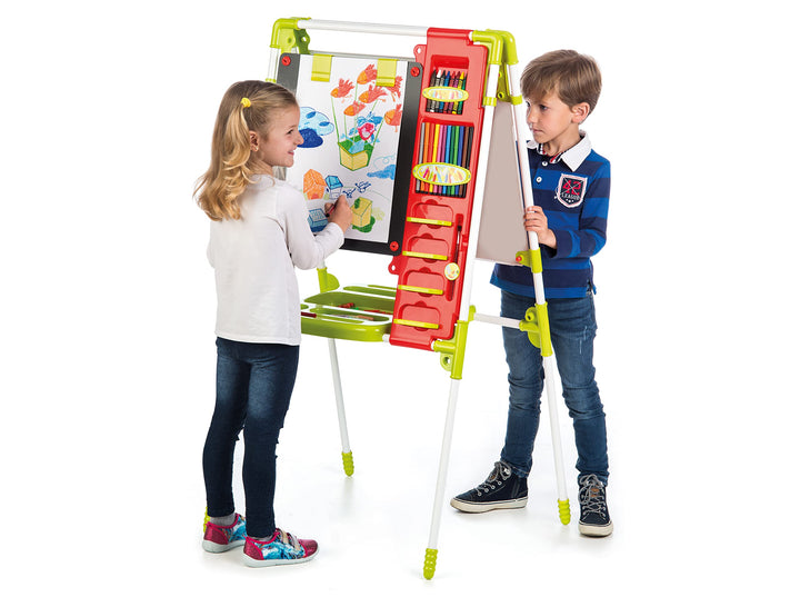 Chicos - Kinder Staffelei Malerei Doppelseitige Tafel für Kinder mit Kreidetafel & Whiteboard Höhenv