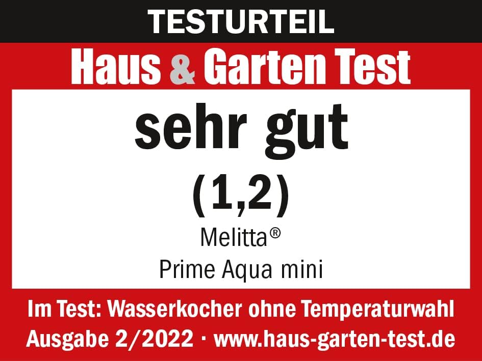 Wasserkocher - MELITTA - Prime Aqua mini, Edelstahl, 1,0 L, 2200 W, handliche Grösse, 1018-07 Edelst