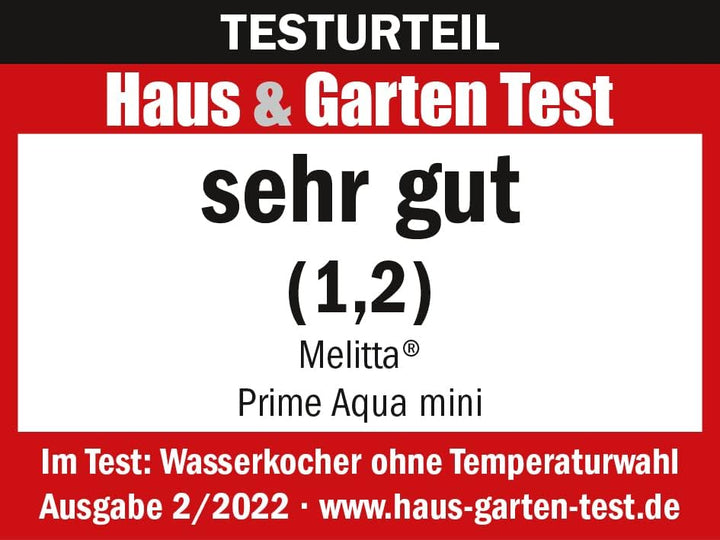 Wasserkocher - MELITTA - Prime Aqua mini, Edelstahl, 1,0 L, 2200 W, handliche Grösse, 1018-07 Edelst