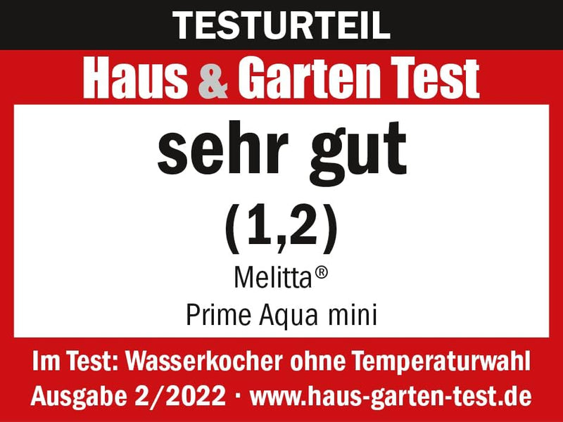 Wasserkocher 1018-02 - MELITTA - Prime Aqua mini, Edelstahl, Black Edition, 1,0 L, 2200 W, 1018-05 S