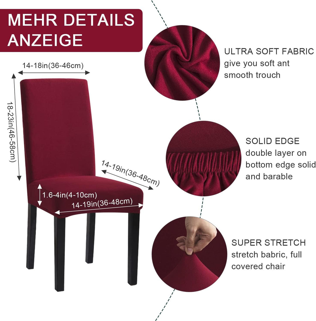mafudoxi Stuhlhussen 8er Set, Stretch Abnehmbare Waschbar Stuhlbezug, Stretch Stuhlhusse mit Gummiba