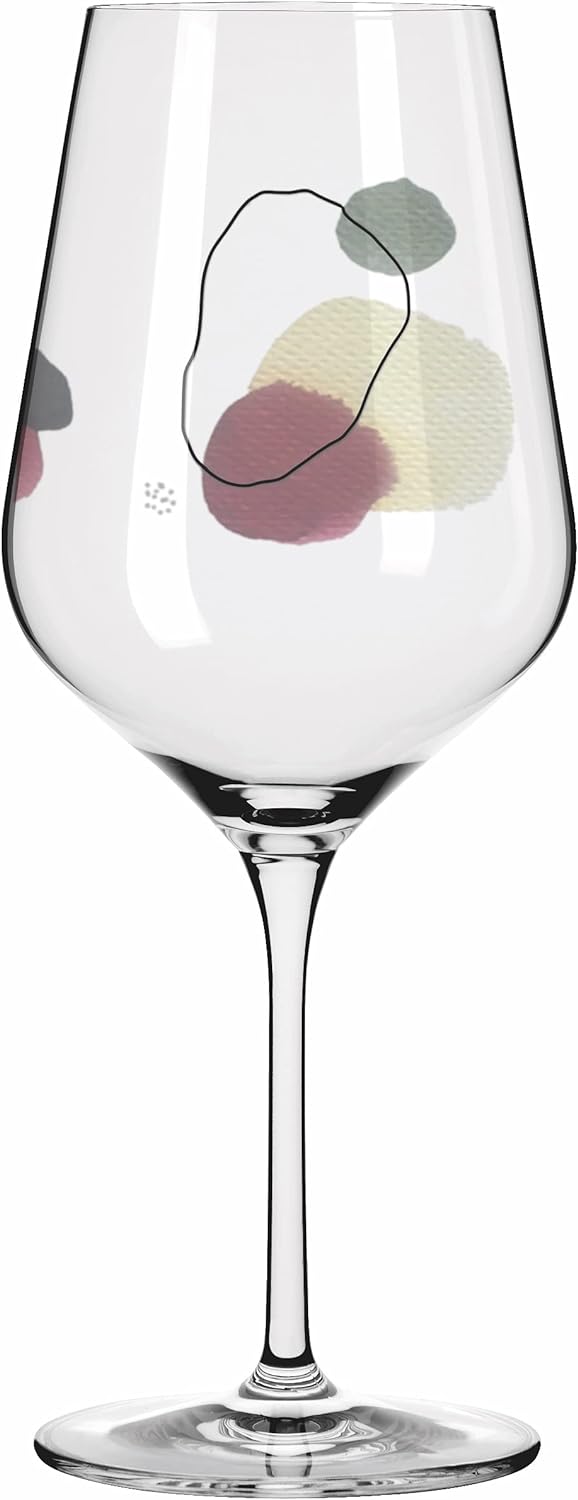 RITZENHOFF 3601002 Rotweinglas 500 ml – Serie Sommerwendtraum Set Nr. 2 – 2 Stück mit Aquarellkreise