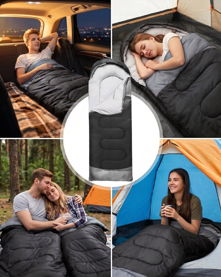 Schlafsack Camping für 3–4 Jahreszeiten, Outdoor-Schlafsack für Erwachsene und Kinder, Kompakter Sch