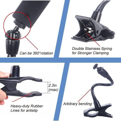 Webcam Stand und Telefonhalter, Smatree Flexible Backenhalterung für Klemmclips Kompatibel mit Logit