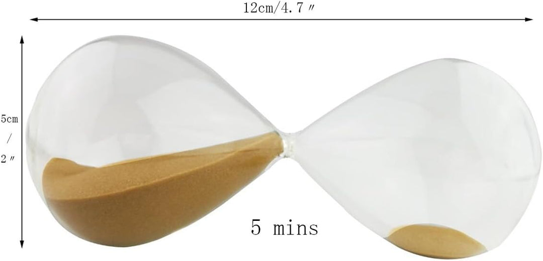 Sanduhr, farbig, Glas, ideal als Weihnachtsgeschenk oder zum Geburtstag 5 Minutes braun, 5 Minutes B