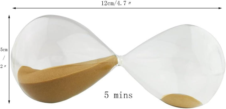 Sanduhr, farbig, Glas, ideal als Weihnachtsgeschenk oder zum Geburtstag 5 Minutes braun, 5 Minutes B