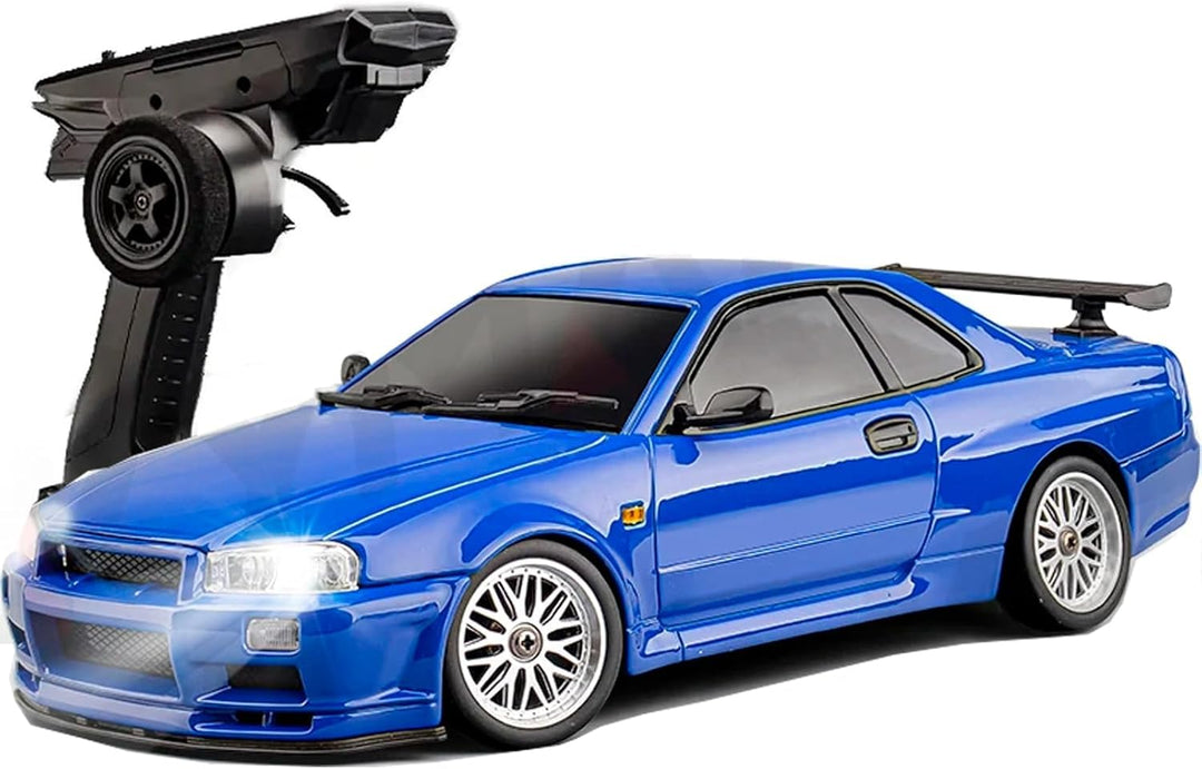 ARRIS LD1899 1:18 RC Driftauto, GTR R34 2,4 GHz RWD Mini-Modellfahrzeug mit Gyro, Legierung-Karosser