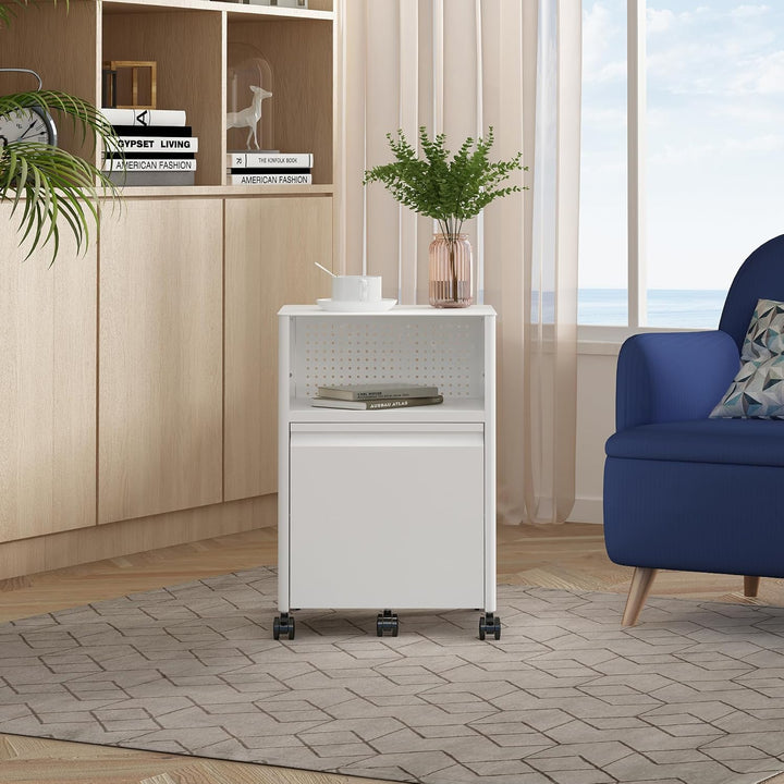 [en.casa] Rollcontainer mit Schublade Velvevn Aktenschrank mit 5 Rollen Büroschrank Metall 54 x 40 x
